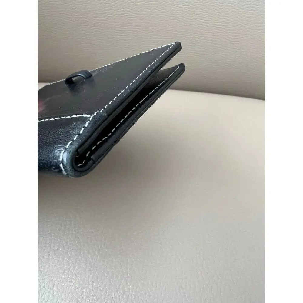 VTG Coach Wallet Picture ID Leather Credit Card Case Frame Travel Black